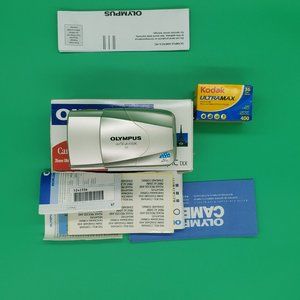 FILM TESTED Near Mint Olympus Stylus Epic (Silver) with Original Box & Papers